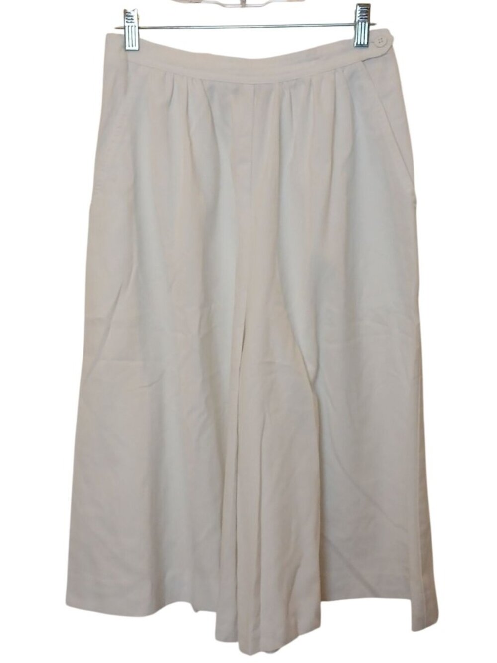 Summit Sportwear Womens Sz M White Wide Leg Culottes Pockets VTG Made USA #D-34